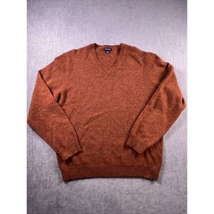 Club Room Lambs Wool Sweater Men's M V Neck Auburn Casual Preppy Dad Teacher